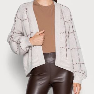 Abercrombie & Fitch Windowpane Cardigan - Grey